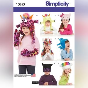 2/$10 OR 3/$15 PATTERNS Simplicity 1292 Child's Hat and Mittens in 3 sizes